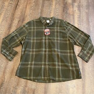 NWT Rowm Plaid Green Shacket Shirt Size XXL